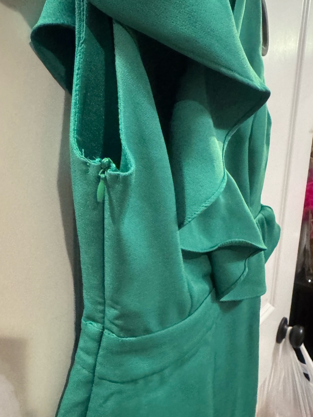 DO+BE Teal Ruffle One-Shoulder Romper - Picture 4 of 7